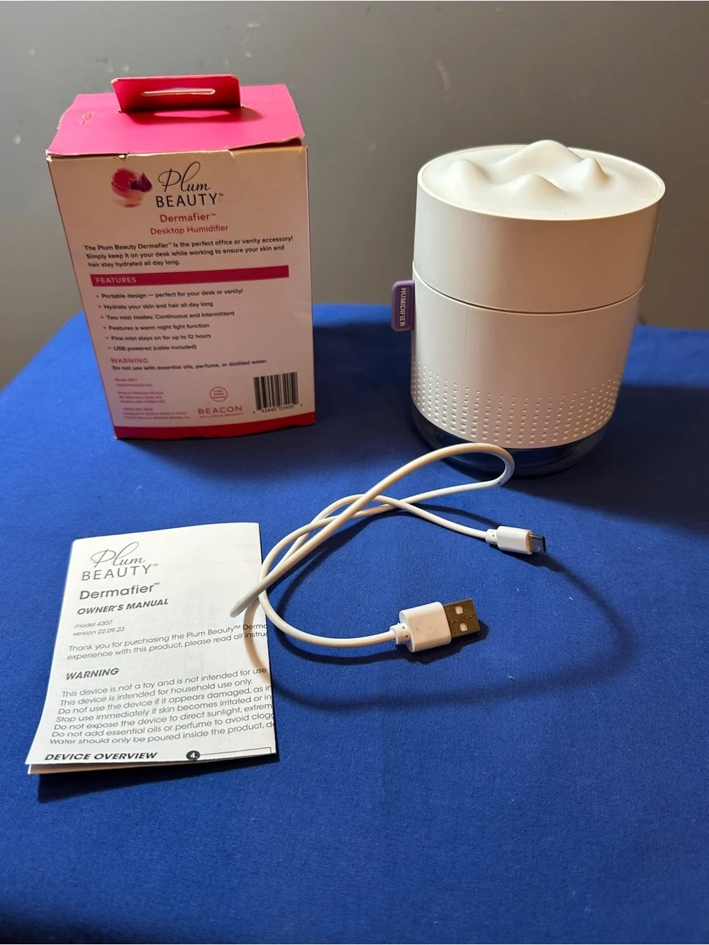 White Dermafier Facial Steamer - Portable USB Hydrator